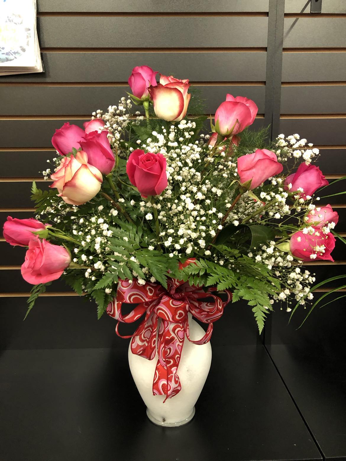 Valentine's Pink Dozen Roses